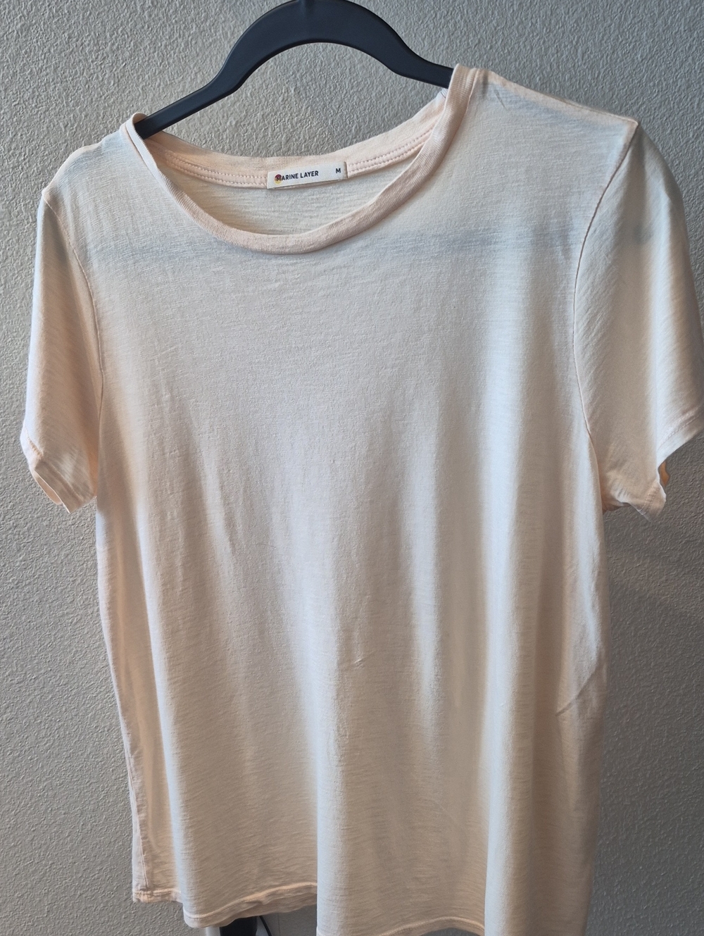 Marine Layer Timeless Minimalist Light Cream Short Sleeve Tee